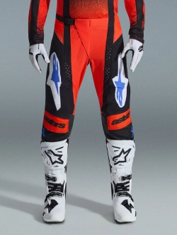 Spodnie cross Alpinestars MX Techstar Knif pomarańczowo-czarno-niebieskie