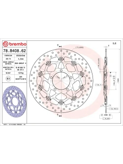 Tarcza Hamulcowa Brembo Serie Oro Floating Prime Line Triumph Daytona 675 (06-)/ Street Triple 675 (08-) [śr. 308 mm]