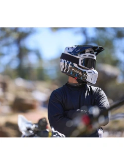 Kask enduro Cardo Venture czarno-biało-niebieski