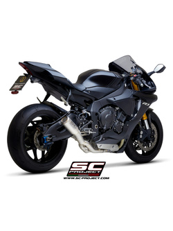Tłumik SC-Project CR-T Carbon / Titanium, Bez katalizatora, Siatka na wylocie (Slip on) - Yamaha YZF R1 / R1M [17-19]