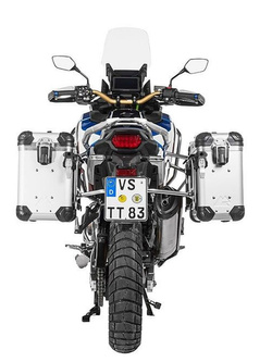 Zestaw: kufry boczne z anodowanego aluminium srebrne "And-S" Zega Evo + stelaże srebrne Touratech Honda CRF1100L Africa Twin (22-)/ Adventure Sports (31+38L)
