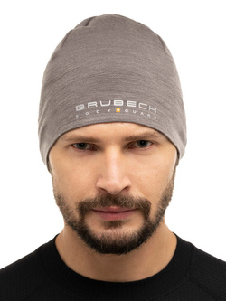 Czapka wełniana merino BRUBECK unisex szara