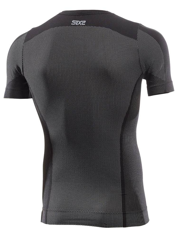 Koszulka termoaktywna z krótkim rękawem SIXS TS1 V2 całoroczna czarno-karbonowa