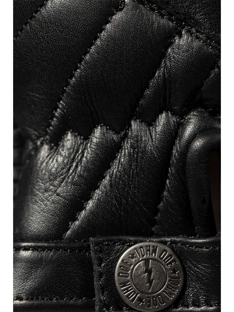 Rękawice motocyklowe skórzane John Doe Durango czarno-szare