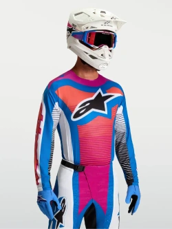 Bluza cross Alpinestars MX Techstar Maven biało-czerwono-niebieska
