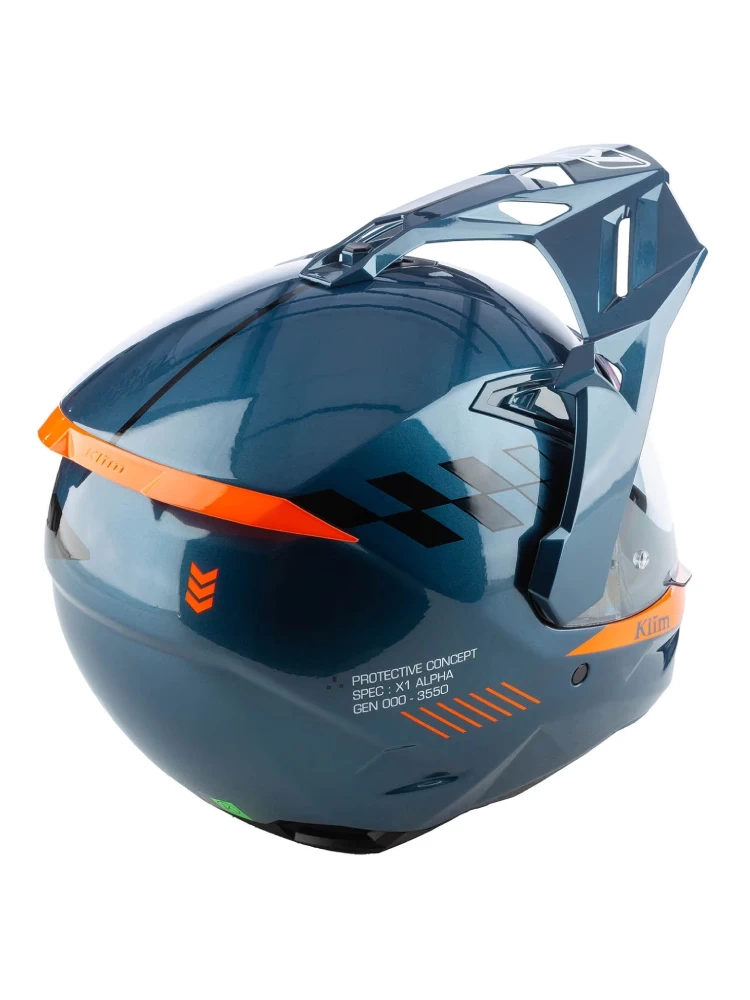 Kask adventure Klim X1 Alpha niebiesko-pomarańczowy