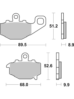 Klocki hamulcowe Brembo SP Kawasaki (wybrane modele) [na tył, kpl. na 1 tarczę]