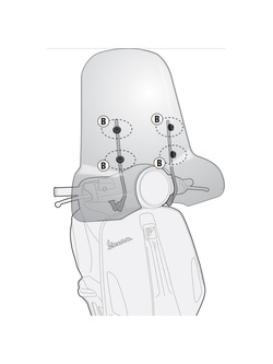 Mocowanie szyby GIVI Vespa Primavera 50-125-150 (14-)/ Sprint 50/ 125/ 150 (14-)