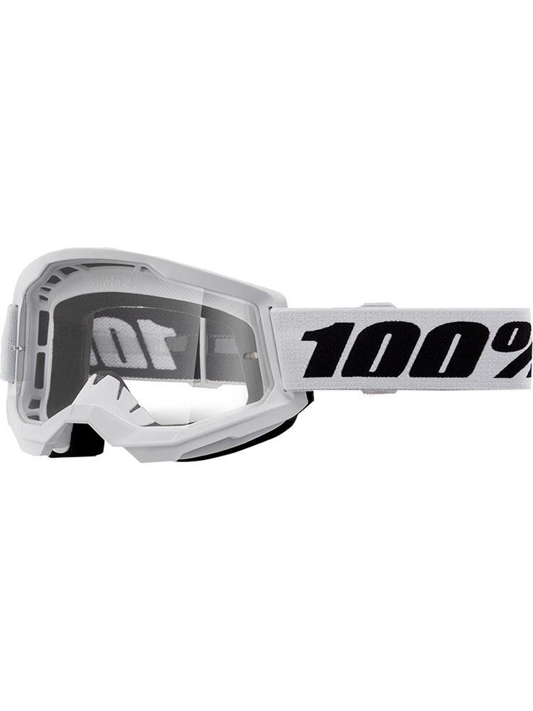 Gogle motocyklowe 100% Strata 2 Everest z przezroczystą szybką czarno-białe