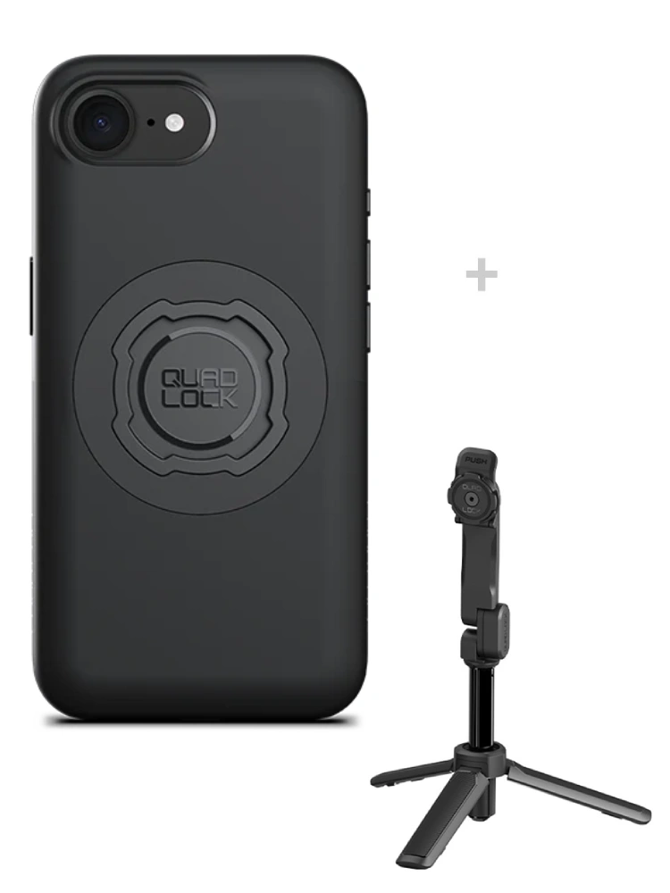 Zestaw: etui MAG na telefon iPhone 17e (magnetyczne) + statyw/ selfie stick Quad Lock