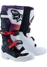 Buty enduro dziecięce Alpinestars MX Tech 7S biało-fioletowo-niebieskie