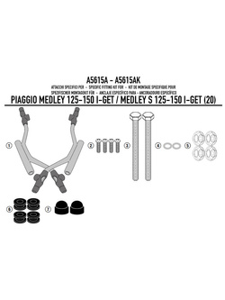 Szyba przezroczysta Kappa PIAGGIO Medley 125-150 I-Get / Medley S 125-150 I-GET (20 > 21) [mocowanie w zestawie]