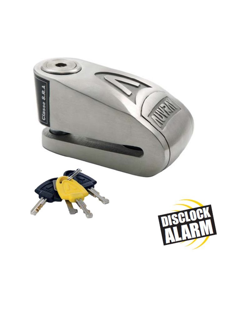 Blokada na tarczę z alarmem AUVRAY B-Lock 14 INOX stal nierdzewna, średnica bolca 14mm (klasa S.R.A.)