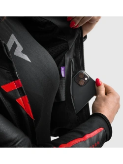 Kurtka motocyklowa damska skórzana Rebelhorn Diva ST czarno-czerwono-biała