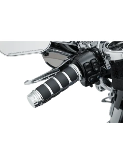 Nakładki manetek Kuryakyn ISO® do fabrycznych podgrzewanych manetek Harley Davidson (wybrane modele) srebrno-czarne