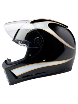 Kask integralny Biltwell Lane Splitter Flames czarno-biały