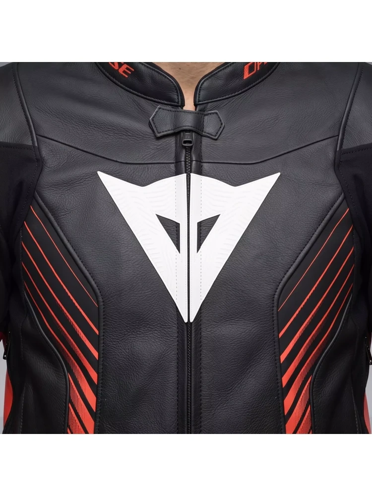 Kurtka motocyklowa skórzana Dainese Super Speed 5 czarno-czerwono-biała