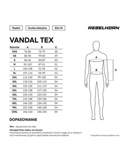 Kurtka motocyklowa tekstylna Rebelhorn Vandal Tex czarna