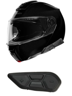 Zestaw: kask szczękowy Schuberth C5 czarny połysk + dedykowany interkom motocyklowy
