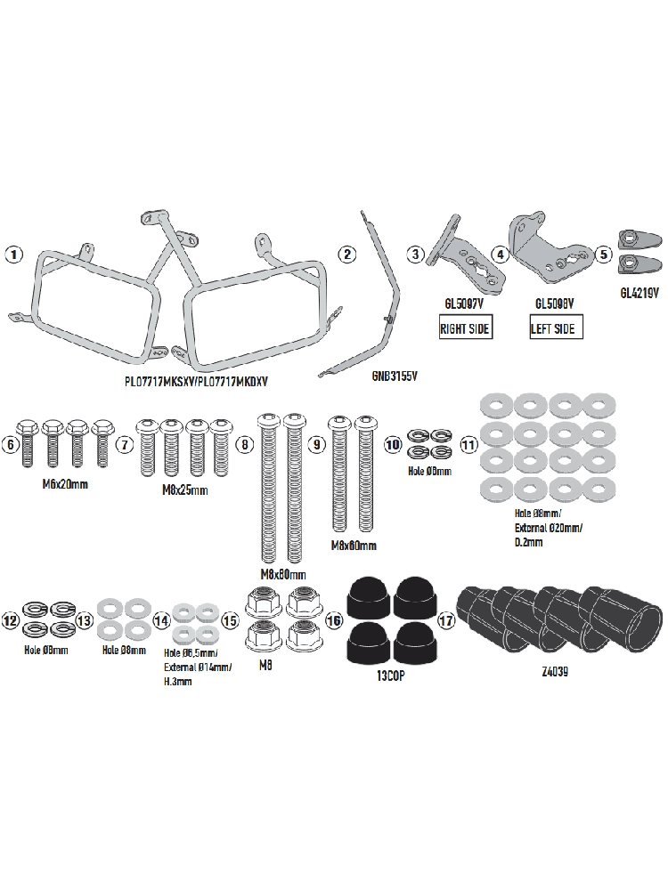Stelaż kufrów bocznych Monokey GIVI PL One-Fit KTM 890 SMT/ 790 Adventure (23-)