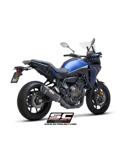Pełny układ wydechowy 2-1, SC-Project SC1-S Carbon, Czarny kolektor [EURO5] - Yamaha Tracer 700 [20], Tracer 7 / GT [21]