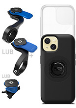 Zestaw rowerowy: etui MAG na telefon iPhone 15 (magnetyczne), wodoodporny pokrowiec MAG oraz mocowanie Quad Lock