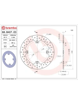Tarcza Hamulcowa Brembo Serie Oro Fixed Prime Line Kawasaki KLV 1000 (04-06)/ Suzuki V-Strom 1000/ 650 (wybrane modele) [śr. 260 mm]
