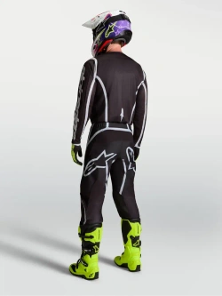 Bluza cross dziecięca Alpinestars MX Fluid Apex V2 czarno-srebrna