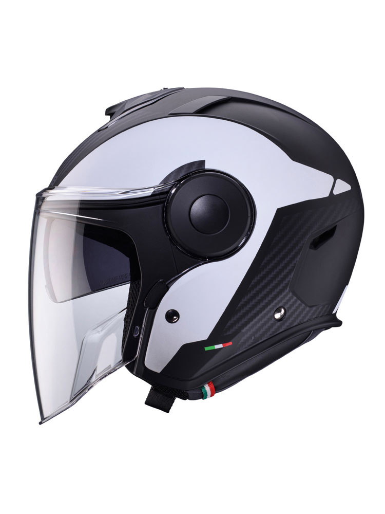 Kask otwarty Caberg Soho Milano czarno-biały matowy