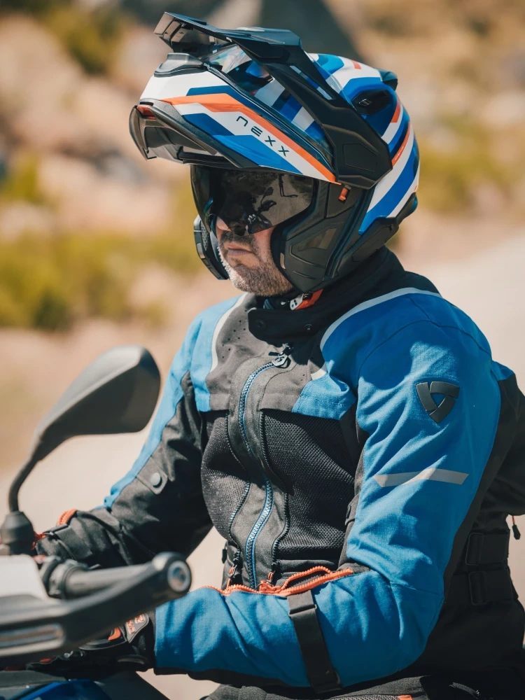 Kask adventure Nexx X.Lifecountry Westbound niebiesko-biało-czerwony matowy