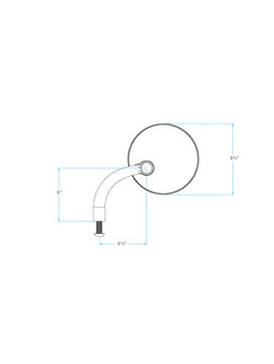 Lusterko motocyklowe uniwersalne Biltwell Round Short Arm czarne