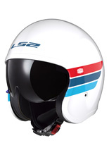 Kask otwarty LS2 OF599 Spitfire II Retro biało-niebiesko-czerwony