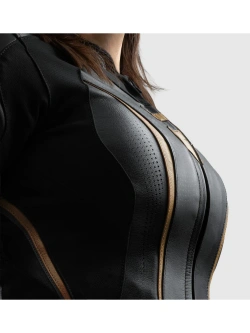 Kurtka motocyklowa damska skórzana Rebelhorn Diva ST czarno-złota