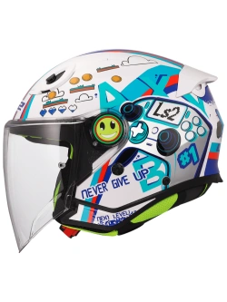 Kask dziecięcy otwarty LS2 OF622 Funny II Next Level biało-niebieski