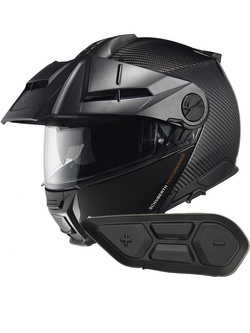 Zestaw: kask szczękowy Schuberth E2 Carbon czarny + dedykowany interkom motocyklowy