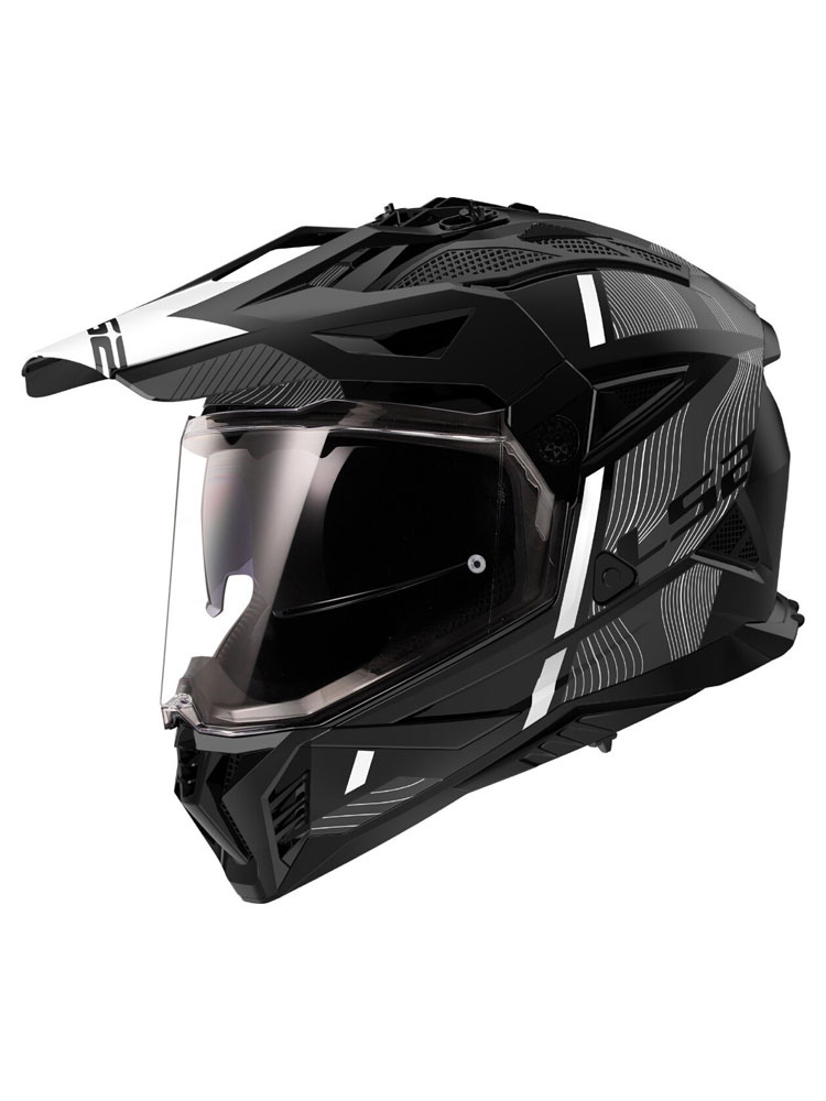 Kask adventure LS2 MX702 Pioneer II Hill czarno-biały matowy