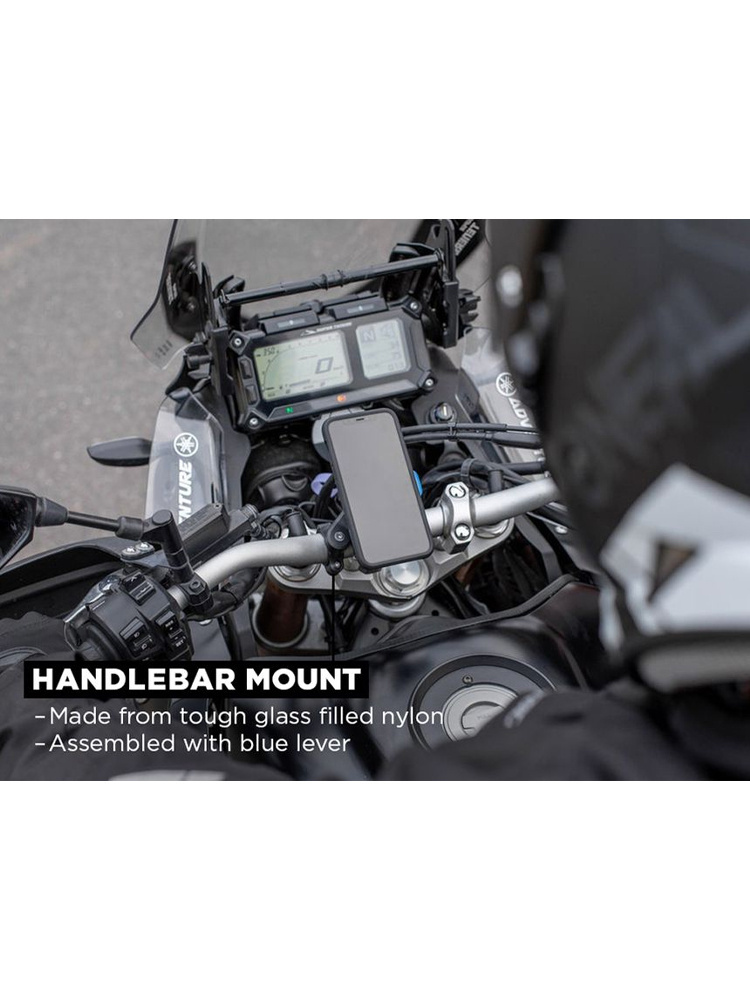 Zestaw na motocykl: etui MAG na telefon iPhone 14 Pro (magnetyczne) + wodoodporny pokrowiec MAG + mocowanie Quad Lock