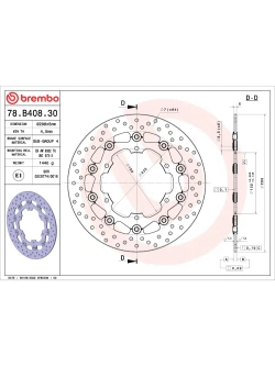 Tarcza Hamulcowa Brembo Serie Oro Floating Prime Line Yamaha (wybrane modele) [śr. 298 mm]