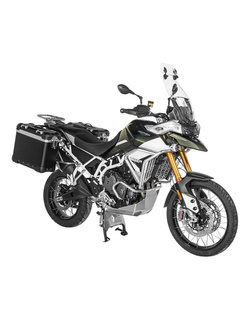 Zestaw: kufry boczne z anodowanego aluminium czarne "And-Black" Zega Evo + stelaże srebrne Touratech Triumph Tiger 900 Rally / Pro / GT / GT Pro (20-) (31+38L)