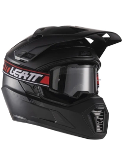 Kask enduro Leatt Moto 7.5 czarny z goglami czarno-szaro-czerwonymi