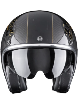 Kask otwarty Scorpion Belfast Evo Carbon Zippy czarno-złoty