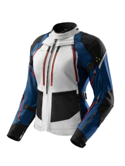 Kurtka motocyklowa damska tekstylna Rebelhorn Hardy 3.0 niebiesko-szaro-czerwona
