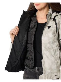 Kurtka motocyklowa damska tekstylna REV’IT! Flare 3 H2O szaro-biała