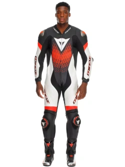 Kombinezon motocyklowy jednoczęściowy Dainese Laguna Seca 6 biało-czarno-czerwony