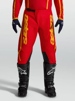 Spodnie cross Alpinestars MX Fluid Apex V2 czerwono-złote