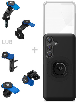 Zestaw na motocykl: etui MAG na telefon Samsung Galaxy S24 (magnetyczne), wodoodporny pokrowiec MAG oraz mocowanie Quad Lock