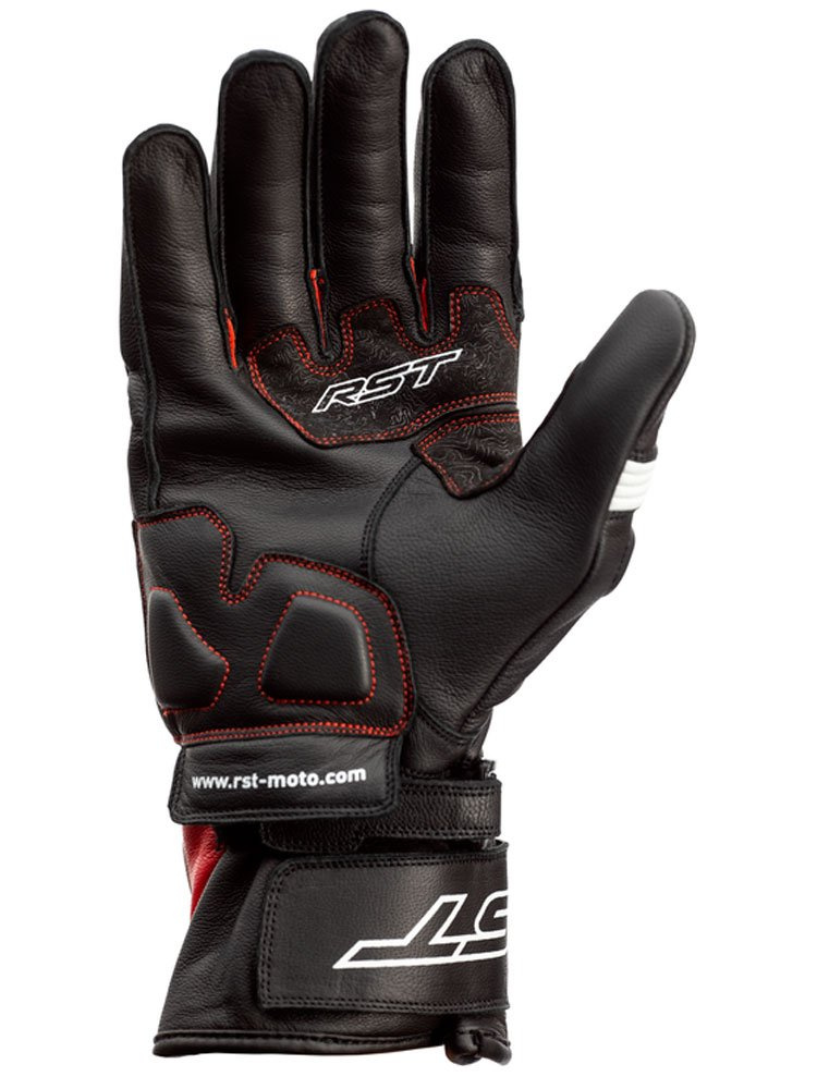Rękawice motocyklowe skórzano-tekstylne Rst Pilot czarno-czerwone