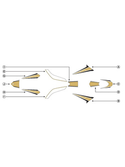 Zestaw naklejek PUIG do Yamaha T-Max 530 12-15 złote)