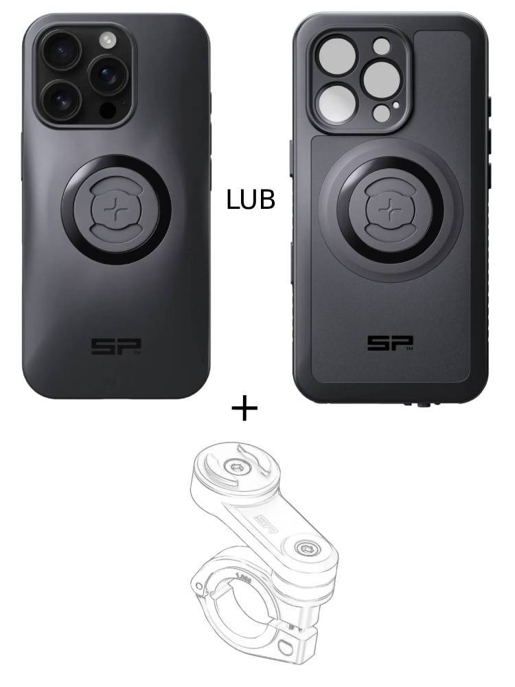 Zestaw na motocykl: etui na telefon iPhone 16 Pro + mocowanie SP Connect