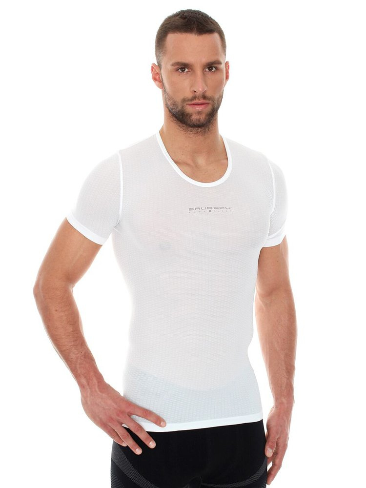 Koszulka unisex Brubeck Base Layer z krótkim rękawem biała